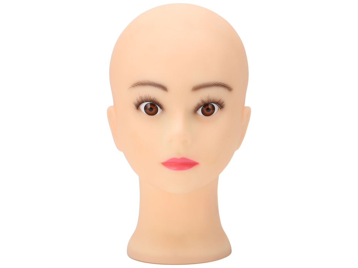 Cabeza De Maniquí Calva De Pvc Para Exhibición De Pelucas Y Maquillaje.