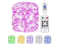 20m 200led Luces De Hada Usb Con Control Remoto 8 Modos Al Aire Libre Impermeable Diy Fiesta Decoración De Navidad Gusshious Rosa