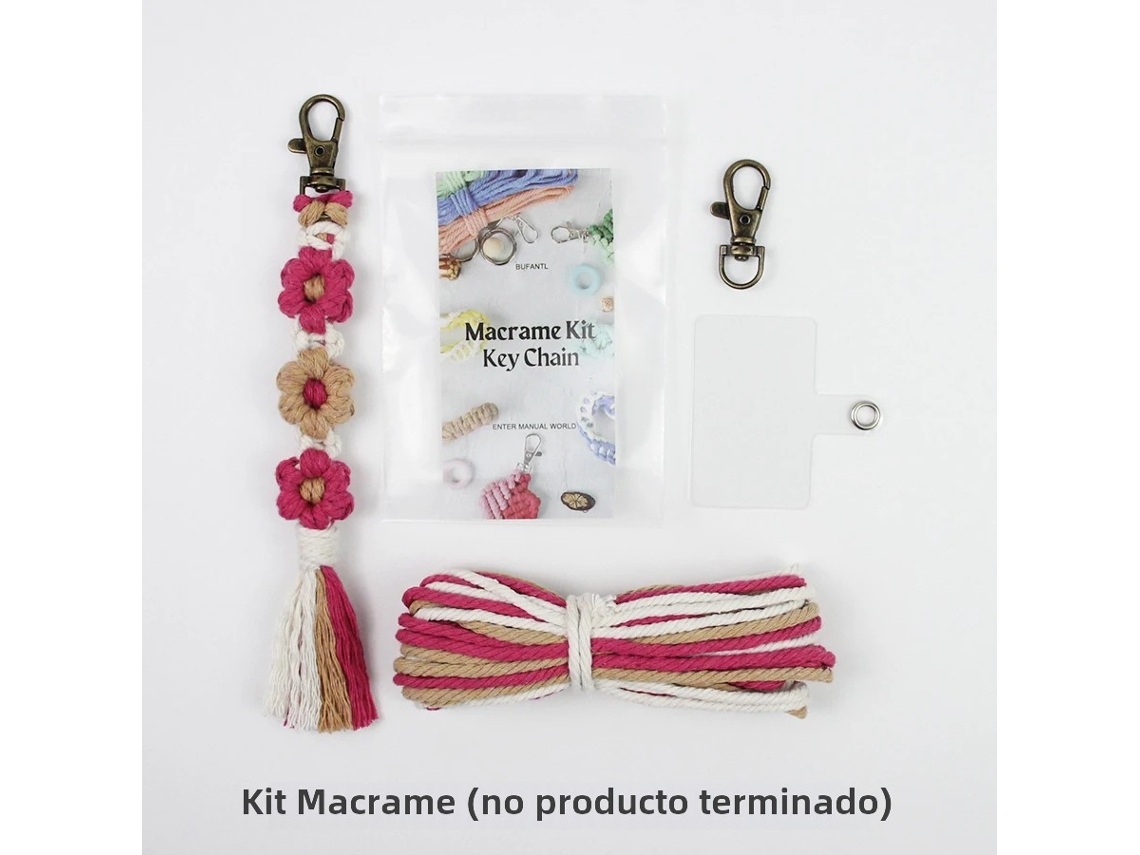 Handweaving Little Daisy Keychain Set, com Tutorial para Iniciantes, Diy Daisy Tassel Keychain Lanyard Pendant MDUG