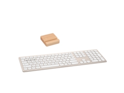 Teclado Con Case De Aluminio Inalámbrico Dual Mode Bluetooth 2.4g Ik8300 Para Computadora, Teléfono Y Tableta, Color Plata