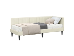 Maison Exclusive - Estructura De Cama Esquina Con Colchón 2 Pcs Crema Terciopelo