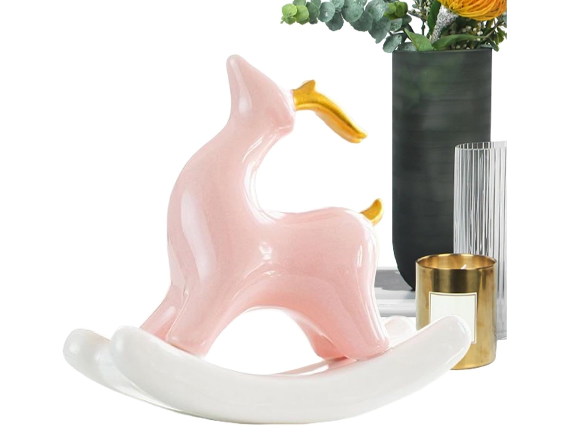 Figura De Ciervo Cer Mica Mecedora Decoraci N Para Oficina Y Regalo Navidad Cumplea Os Hogar Escritorio Estante Chimenea