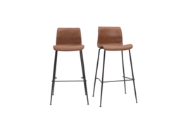 Conjunto de 2 bancos fixos de cozinha envelhecidos em metal castanho e preto 75 cm Harold MILIBOO