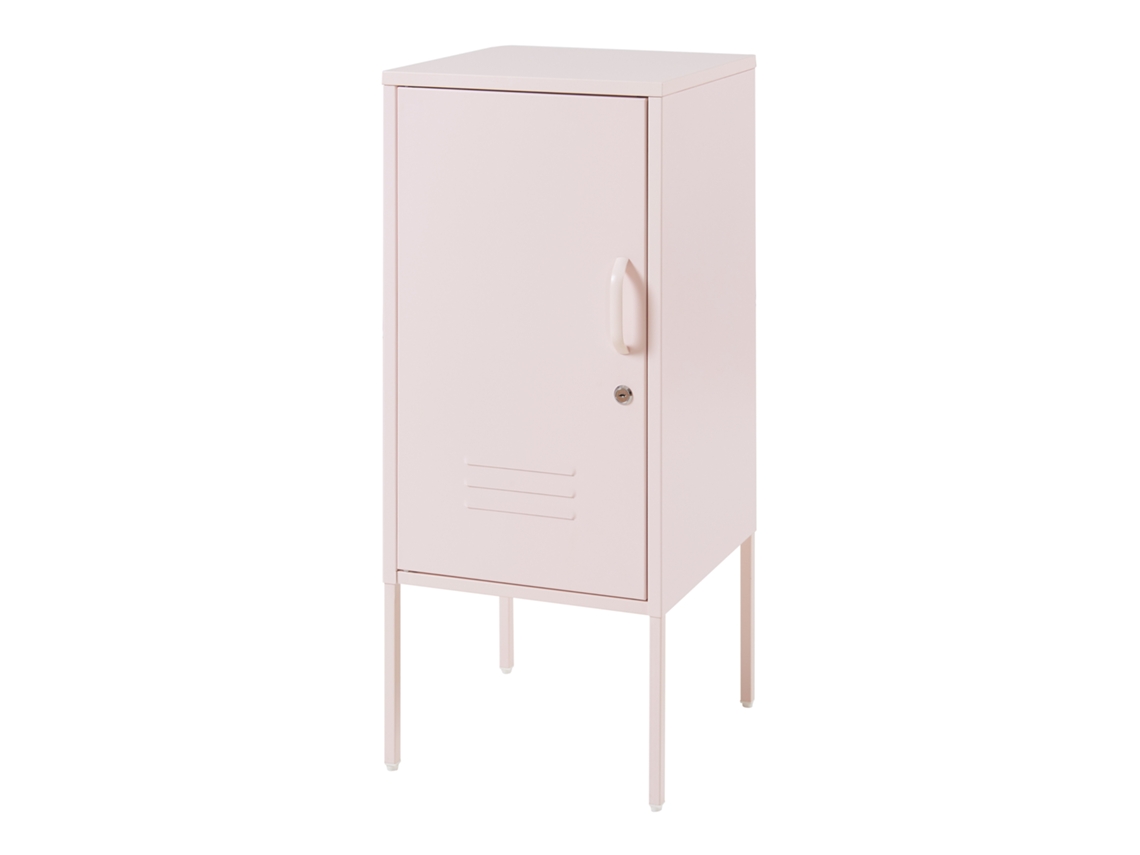 Armário De Cabeceira Hausjärvi Com Porta 82x35x35 Cm Aço Cor De Rosa [EN.CASA]