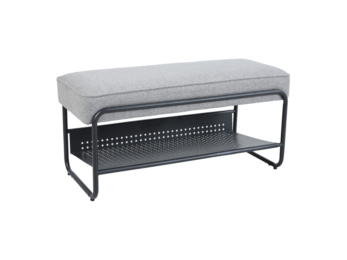 Banco Zapatero Lillehammer Metal/textil 90x37x42cm - Gris [EN.CASA]