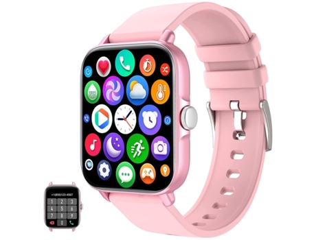 Reloj inteligente con pantalla táctil y monitor de ritmo cardíaco, color rosa VEANXIN