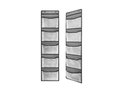 Organizador Colgante Para Puerta Con 5 Bolsillos Mesh Plegable Almacenamiento Esenciales Ropa Y Abarrotes Gris