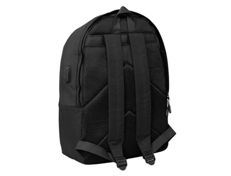 Mochila Escolar SAFTA +usb munich basicos (Negro - Poliéster 600D)