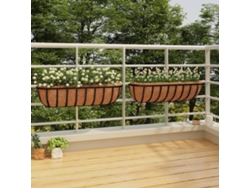 Jarrones de pared (2 unidades, con revestimiento de coco, 76 x 21 x 16 cm, acero negro, DKD HOME DECOR)