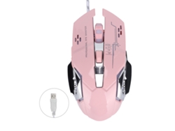 Baoj-2026novorato Gaming USB Ergonómico Rosa Luminoso