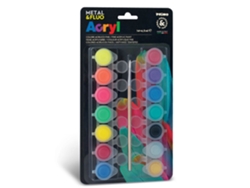 14 pinturas acrílicas fluorescentes y metalizadas 4,5 ml PRIMO