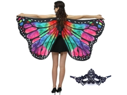 Capa De Mariposa Arcoíris Para Disfraces De Halloween Para Mujeres Y Niñas (accesorio De Disfraz)