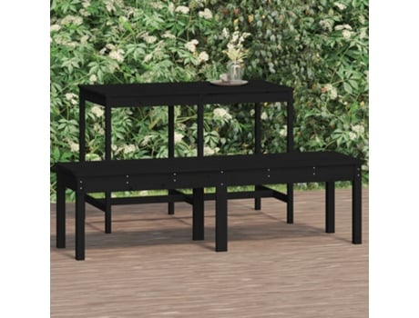 Banco De Jardín VIDAXL Negro Madera (159.5x44x45 cm)