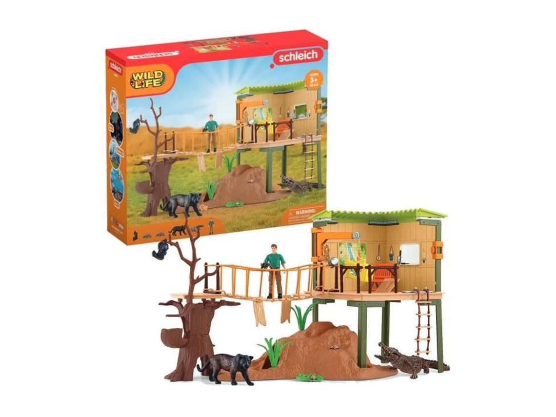 Caja de colección Wild Adventure Station, figuras de animales salvajes, Schleich 42594 Wild Life, para niños a partir de 3 años
