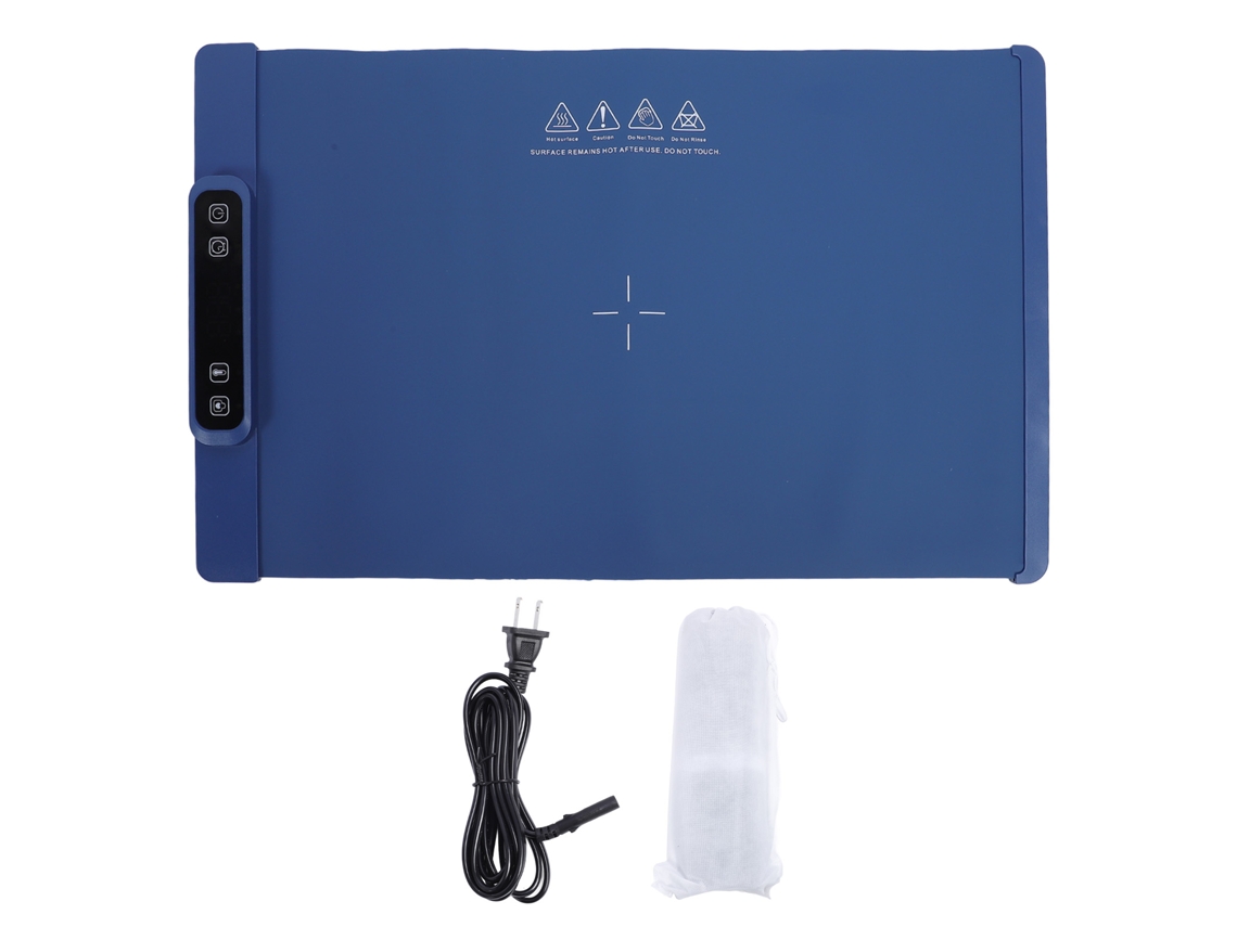 Alfombrilla Eléctrica Plegable De Silicona Para Calentar Alimentos Con 3 Ajustes De Temperatura Para Fiestas Y Uso Diario - Azul Claro