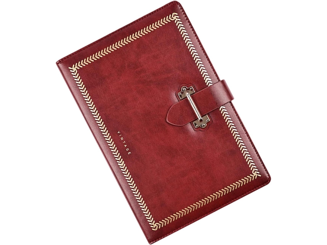 Cuaderno De Tapa Dura De Piel Sintética Con 222 Páginas Rayadas Y Ranuras Para Bolígrafo