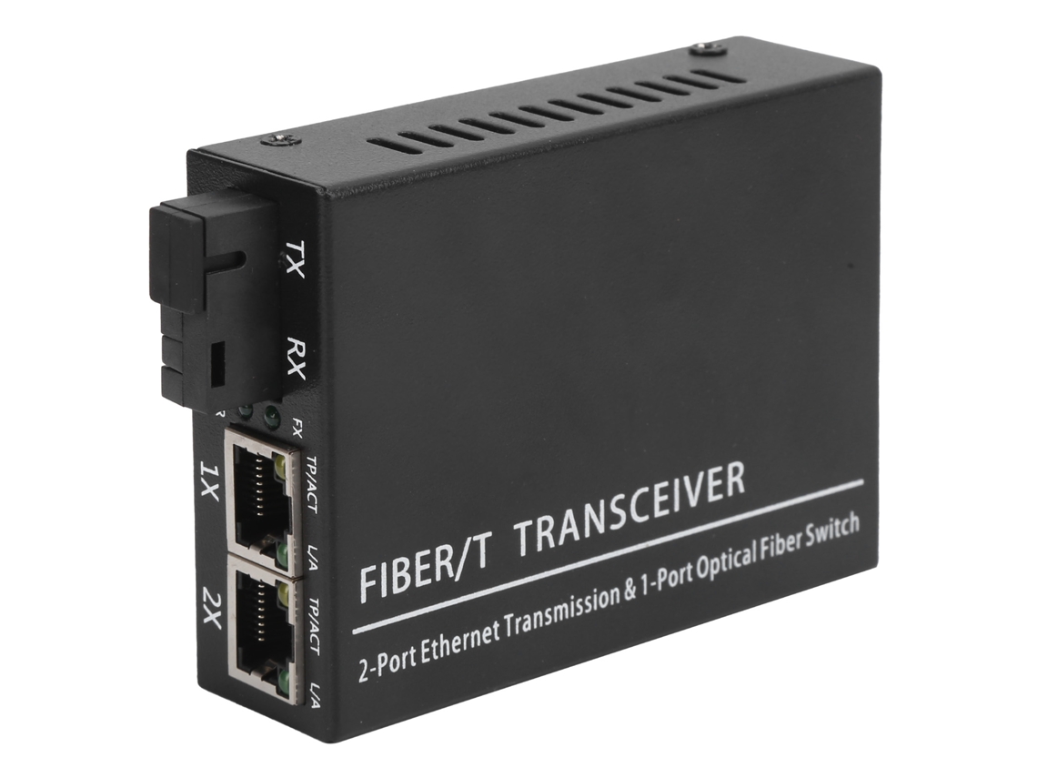 Transceptor PoE de fibra óptica XXS1F2G con interfaz SC/FC/ST/SFP, velocidad de 10/100/1000 Mbps, alcance de hasta 3 km.