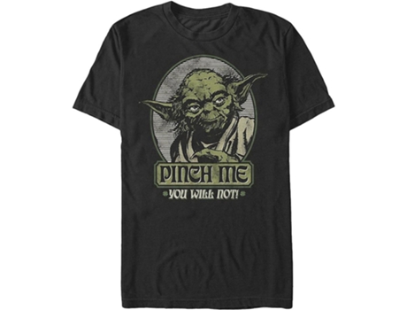 Camiseta ROCKINSTONE Yoda Pellizcarme No lo harás Camisa de Star Wars (XXXL)