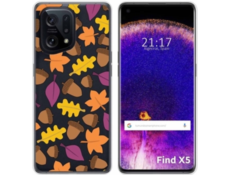 Carcasa para Oppo Find X5 5G TUMUNDOSMARTPHONE Dibujos Transparente Otoño Multicolor