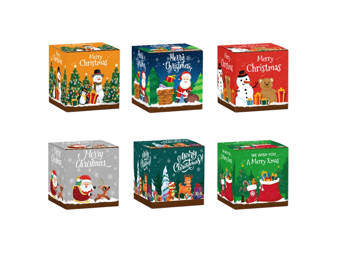 Cajas de regalo navideñas 3D, para dulces y galletas, papel TRUYUETY
