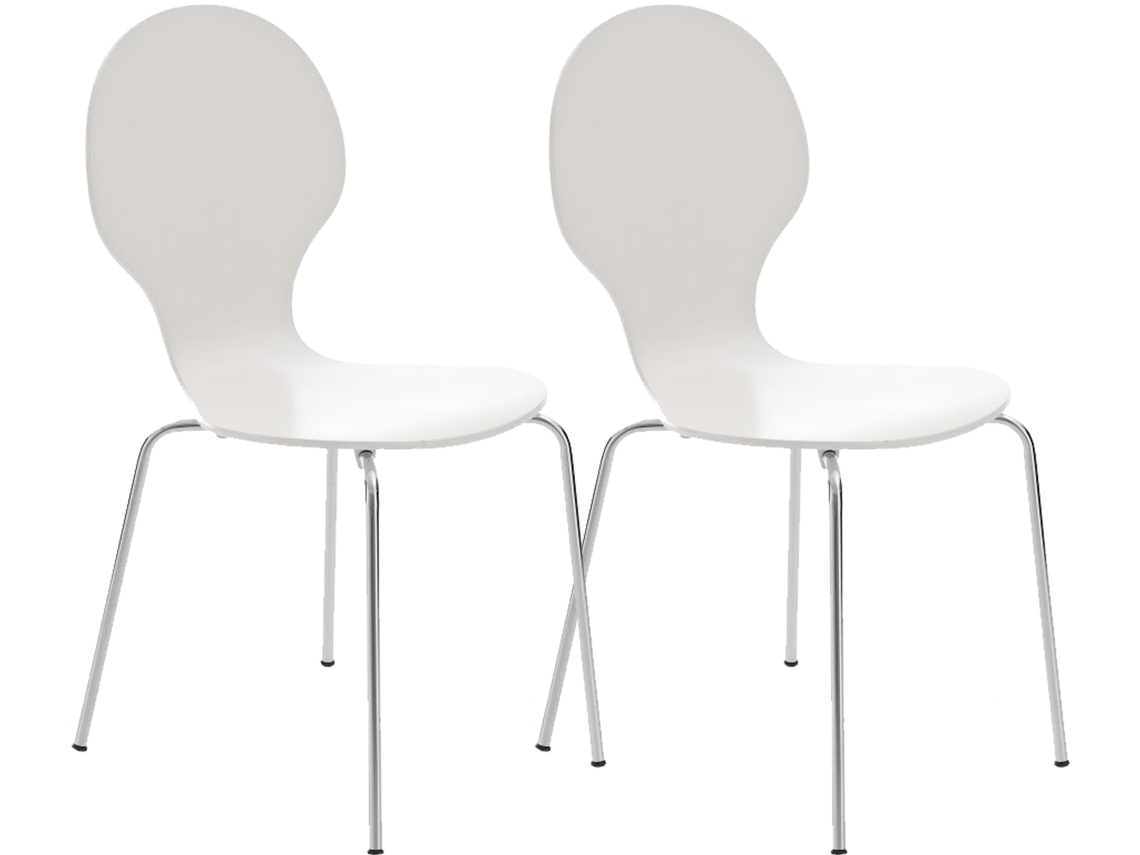 2x Silla ergonómica apilable Diego blanca Clp