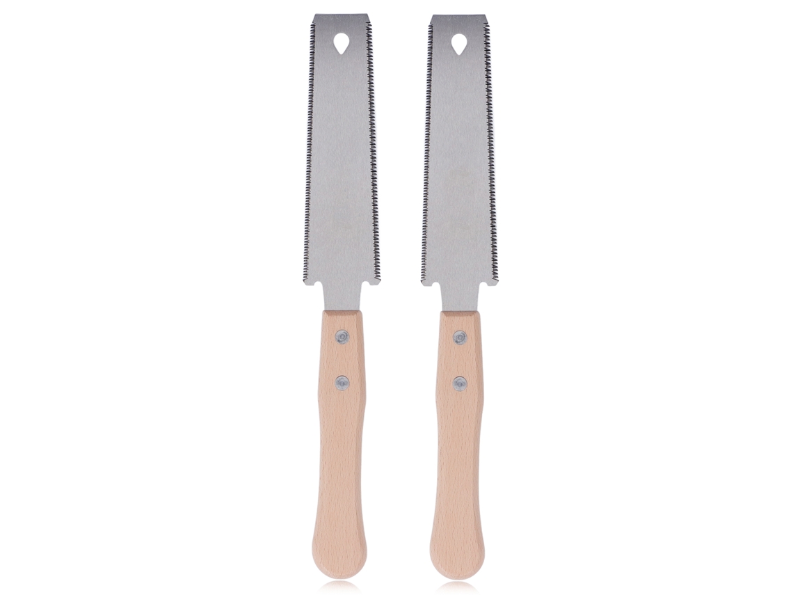 Sierra De Mano De Doble Filo De 2 Piezas Con Mango De Madera Para Cortes Finos Y Fabricación De Muebles De Bricolaje.