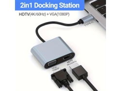 Base 4 en 1 Gopala con HDMI 4K/30 Hz, VGA 1080p, USB 3.0, carga rápida de 100 W. Tadvyyvayotoy
