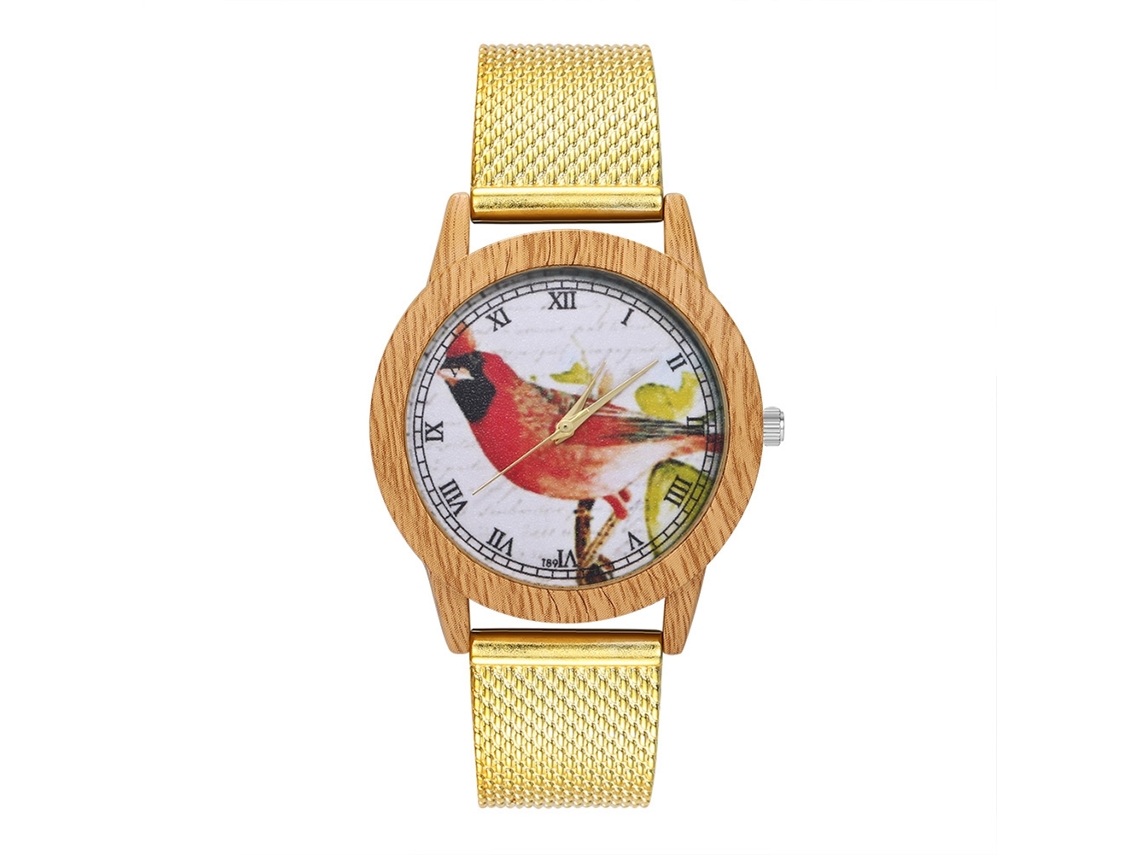 Reloj De Pulsera Analógico De Cuarzo Con Correa De Malla De Aleación, Fashin Leisure T89-f Gold