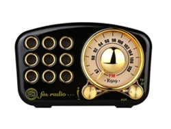 Altavoz Bluetooth retro, radio FM clásica de estilo antiguo, refuerzo de graves, conexión Bluetooth 4.5, color negro Yizhood