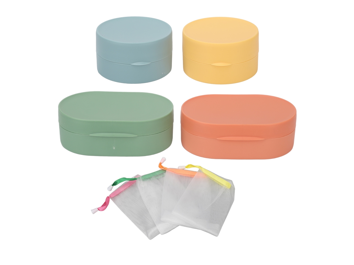 4pcs Fundas De Jabón Portátiles Con Redes Espumantes