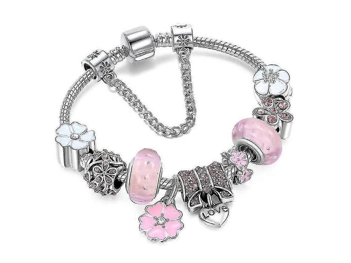 Pulsera Estilo Pandora Para Mujer, Diseño Diy Con Cuentas Básicas Originales.