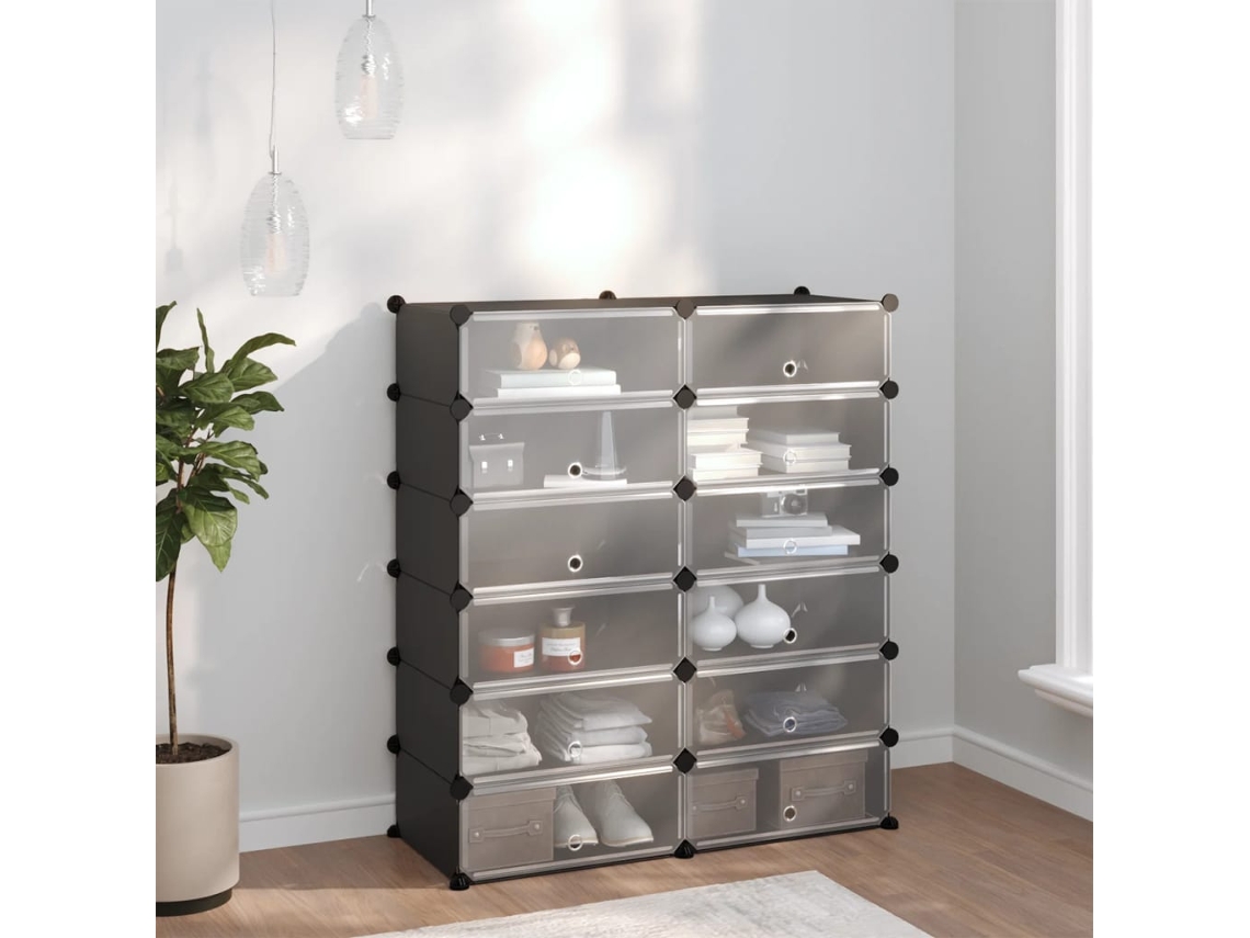 Zapatero Organizador 94,5X36,5X106 Cm Pp Negro