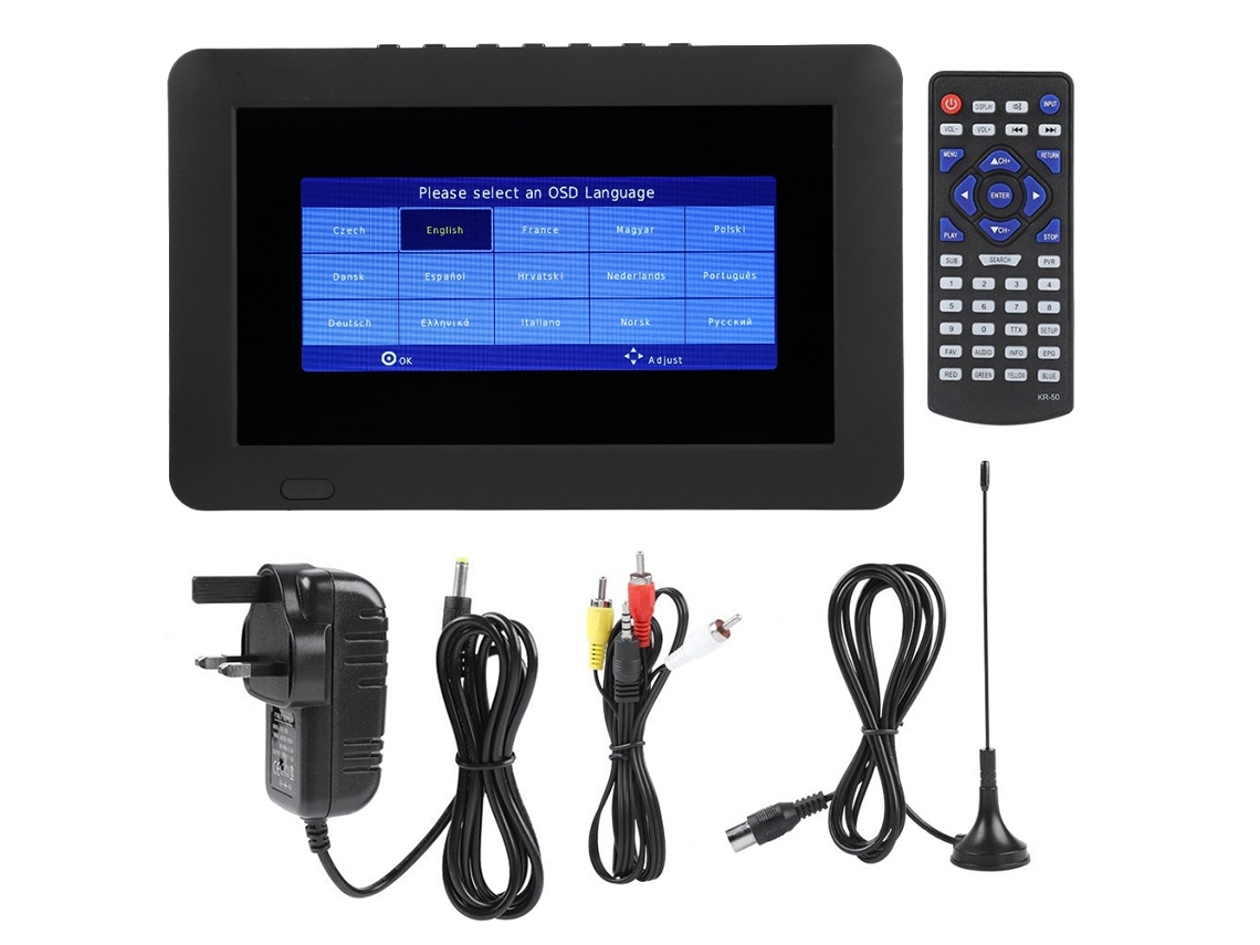 Televisión móvil digital con pantalla LED TFT de 9 pulgadas DVB-T