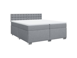 Maison Exclusive - Cama Box Spring Con Colchón Tela Gris Claro 200x200 Cm