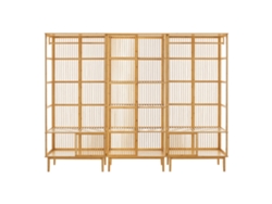 Juego de guardarropa 2x Percheros burros Vemb y 1x Estantería Trundholm bambú 185 x 240 x 45 cm Color natural [EN.CASA]