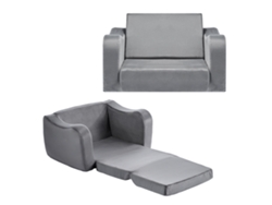 Sofá infantil Succebuy 2 en 1 plegable y convertible en tumbona, gris