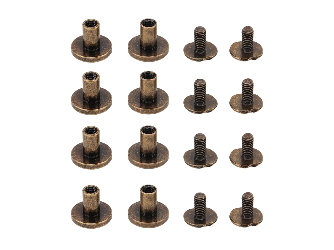 120pcs Tornillos Chicago 9.5x8mm Latón Sin Burrs Para Cuero Diy Herramienta De Remache Plano