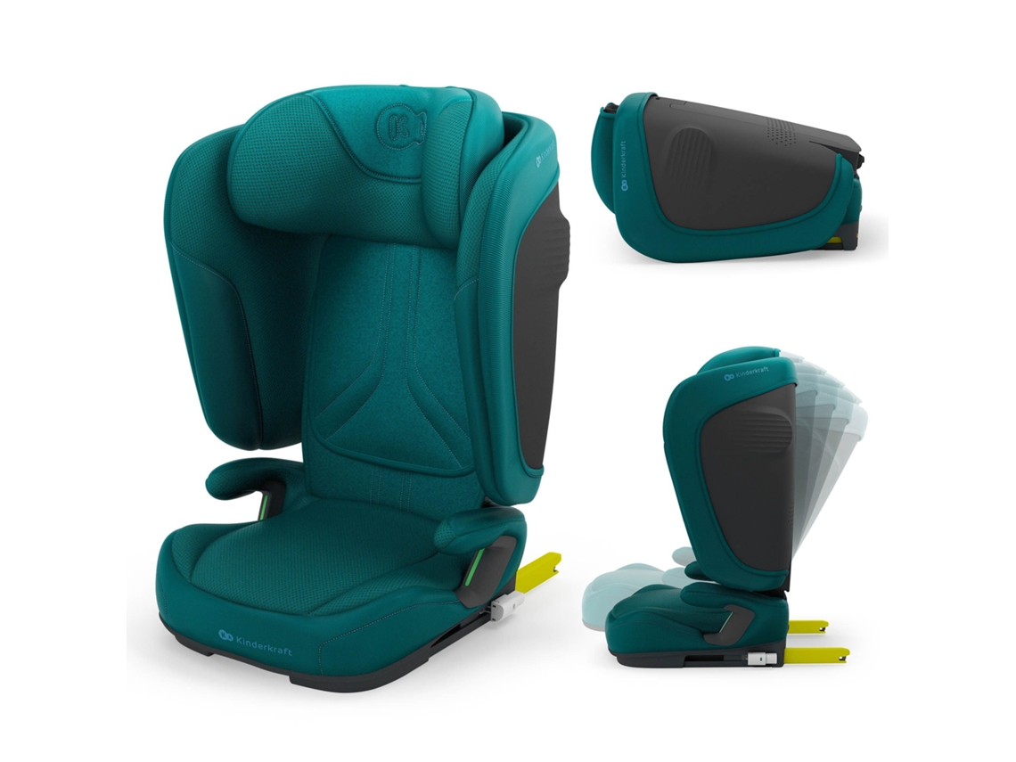 Silla De Coche Kinderkraft UNITY 2 i-Size 100–150 cm con guías del cinturón, ajuste del respaldo y seguridad reforzada Verde