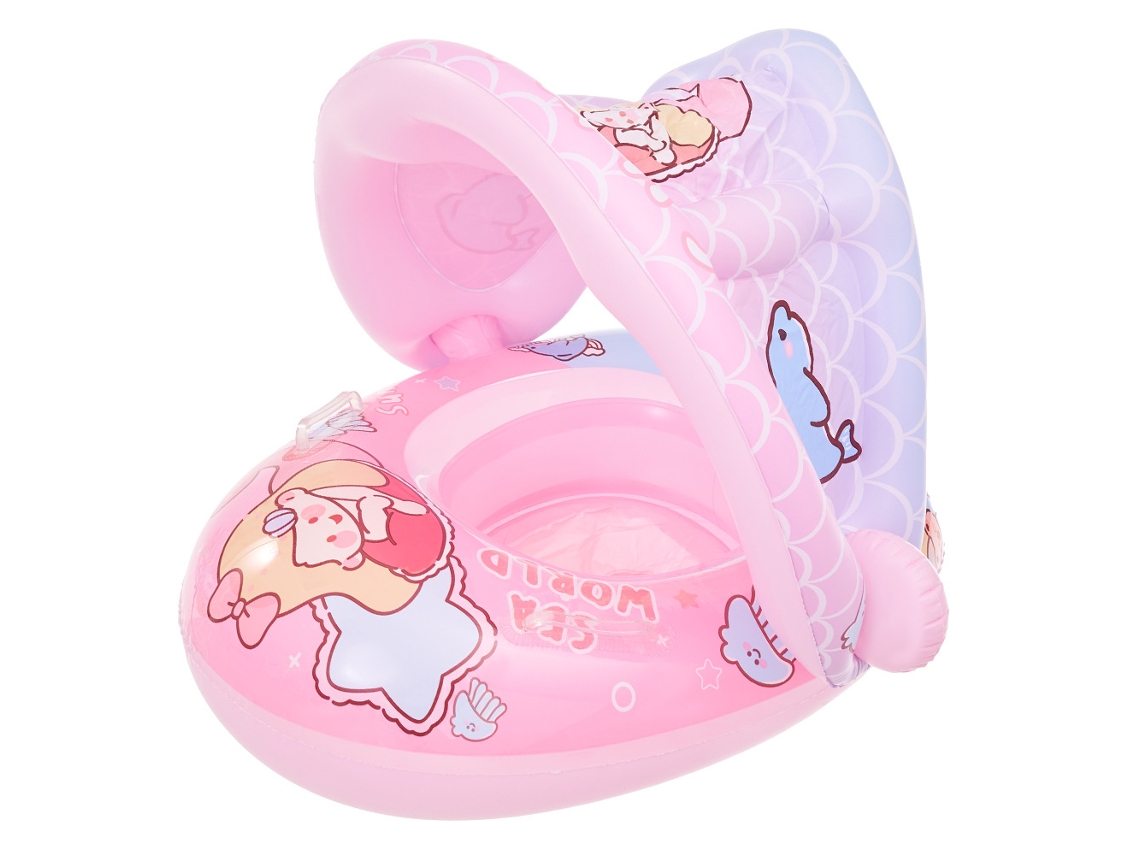 Flotador De Piscina Con Sombrilla Apto Para Niños De 1 A 4 Años Rosa Siurn