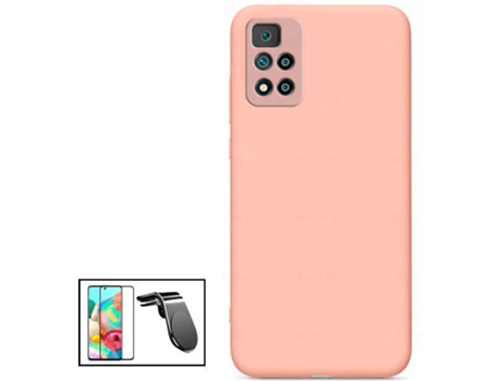 Kit Carcasa + Protector de Pantalla GorilaGlass + Soporte Magnético con Pernas Xiaomi Redmi Note 11 Pro 5G G4M Rosa