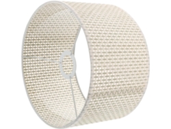 Lámpara de mesa sencilla de material sólido, imitación ratán, 25 cm, trenzada beige, E27, para sala de estar y