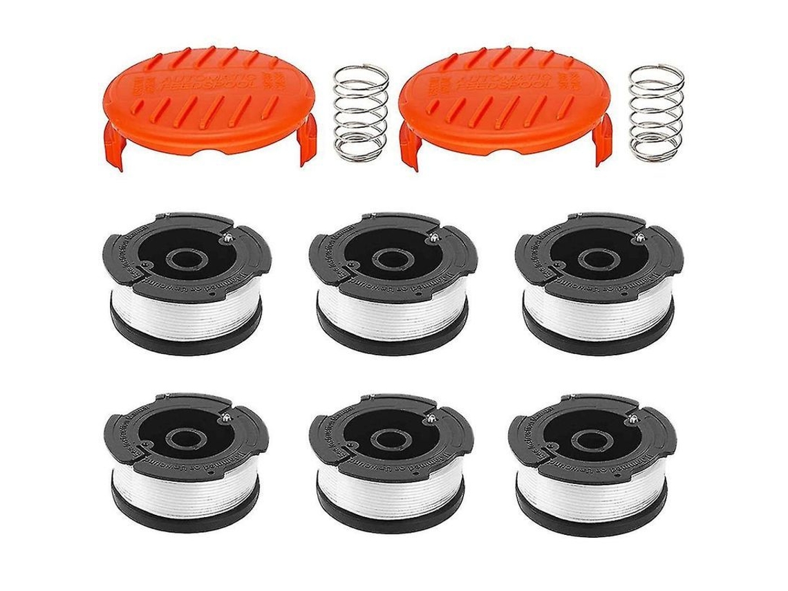 Bobina Black+decker A6481 + 6 Hileras Compatible Con Cortacésped Reflex 10m Con Tapa Y Resorte