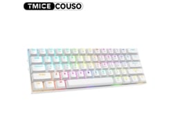Teclado mecánico inalámbrico RGB, 61 teclas en forma de L, Bluetooth 5.0, con teclas azules, para PC y portátiles.