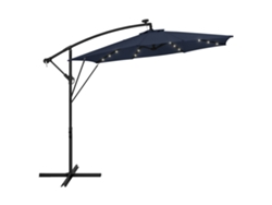 Sombrilla De Jardín Ml-design Con Led Solar Giratorio Ø300cm De Alumino Azul Marino