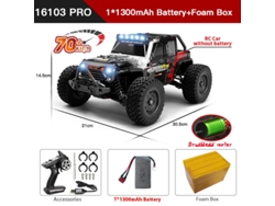 Coche RC 116 4WD con luces LED, alta velocidad, 50 o 70 km/h, Monster Truck para niños, rojo Aeuzwr