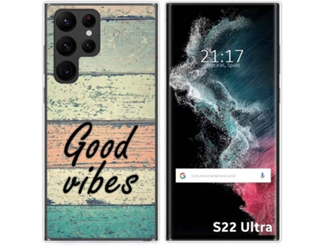 Carcasa Samsung Galaxy S22 Ultra 5G TUMUNDOSMARTPHONE Dibujos Madera 01 Multicolor