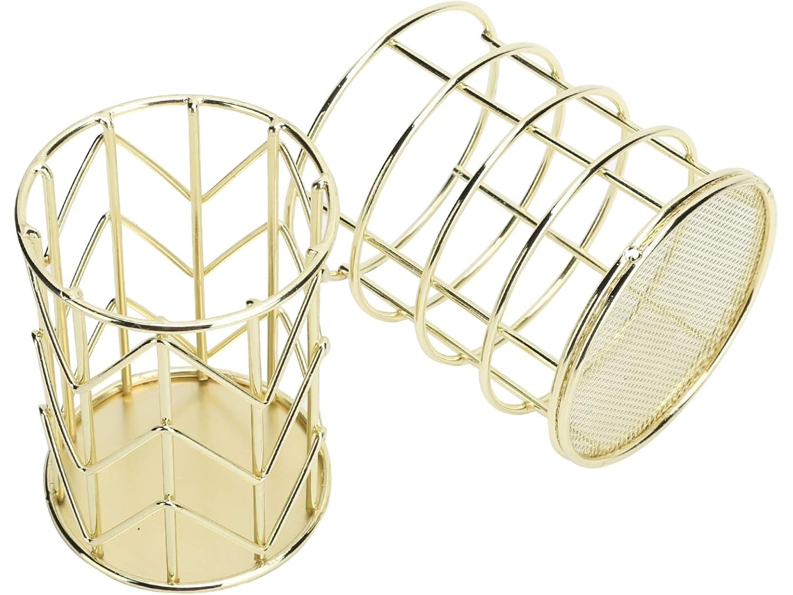 Soporte De Alambre Hueco Para Brochas De Maquillaje Y Portalápices.