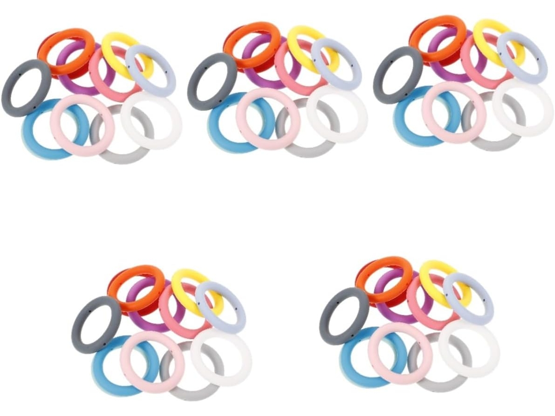 Nuobesty 60 Piezas De Anillas Redondas De Silicona Para Llaveros, Accesorios Coloridos Y Prácticos