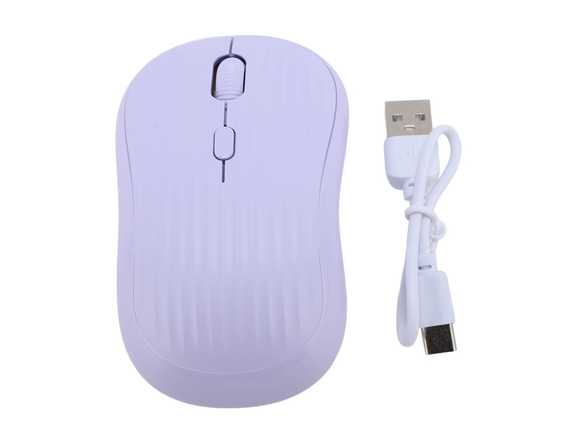Ratón Inalámbrico Bluetooth De Modo Dual 2.4ghz, Recargable, Silencioso, Dpi Ajustable, Color Morado.