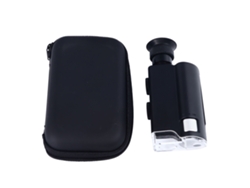Microscópio Portátil de Bolso 200 240x com Luz Led para Joias e Moedas | S/MARCA